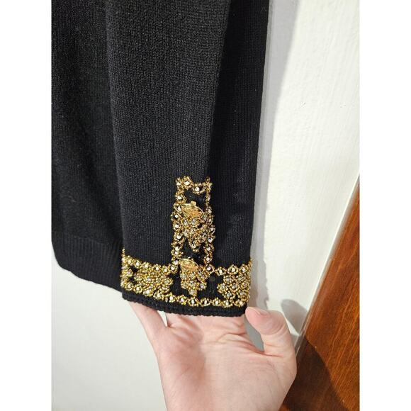 VTG Regency Collection For Joyce Gold Embellished Beaded Knit Sweater Size Small - Picture 6 of 8